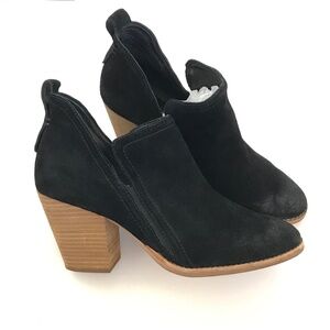 JEFFREY CAMPBELL Black Suede Ankle Boots Rosalee Bootie Women’s Size 10
